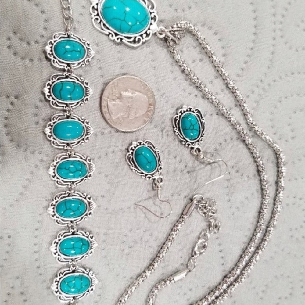 🍁 Beautiful Turquoise Jewelry Set - Picture 2 of 2